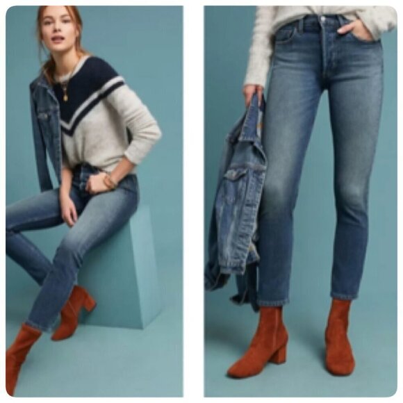 Boyish BLAKE Jeans 24 Mid Rise Cropped Skinny Philadelphia Story - Picture 1 of 10